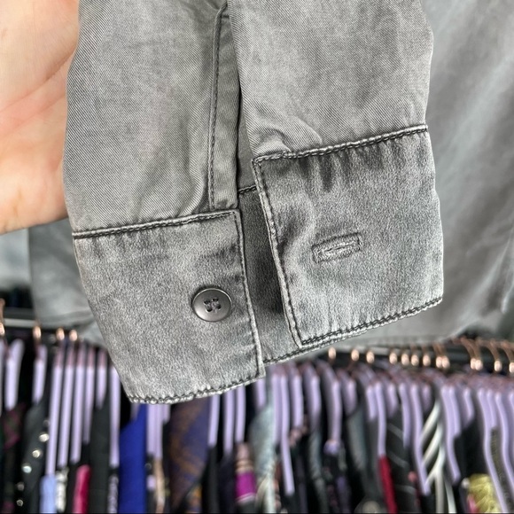 splendid Gray Lyocell & Silk Button Up Blouse - Picture 2 of 8